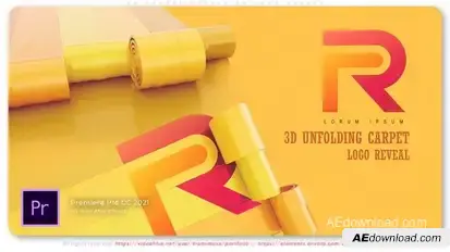 3D Carpet Unfolding Logo Reveal Premiere Pro template preview