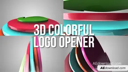 3D Colorful Logo Opener Video Displays template preview