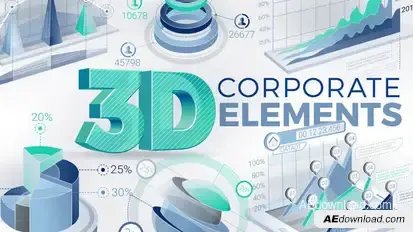 3D Corporate Elements Video Displays template preview