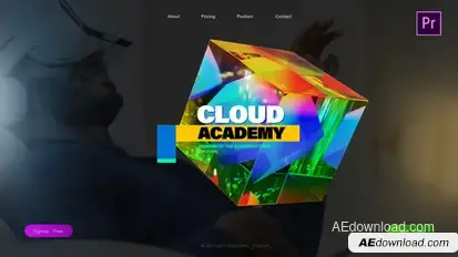 3D Cube Glass Colorful Computer Science Lower Thirds Premiere Pro template preview