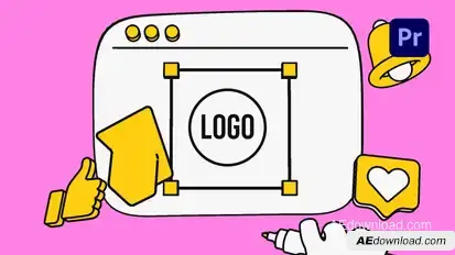 3D Draw & Social Logo Reveal Premiere Pro template preview
