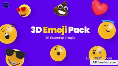 3D Emoji Pack Premiere Pro template preview