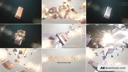 3D Gold And Silver Shatter Logo Video Displays template preview