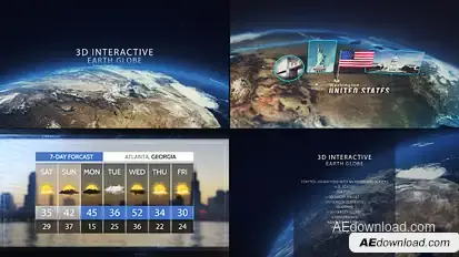 3D Interactive Earth Globe Video Displays template preview
