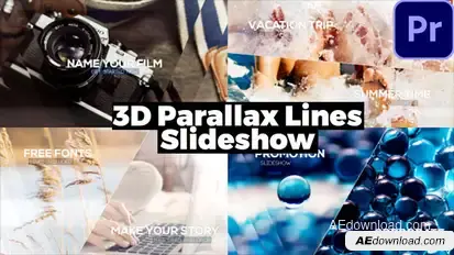 3D Lines Slideshow Premiere Pro template preview