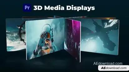 3D Media Displays for Premiere Pro Premiere Pro template preview