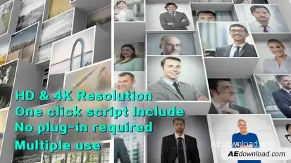 3D Mosaic Corporate Logo Video Displays template preview
