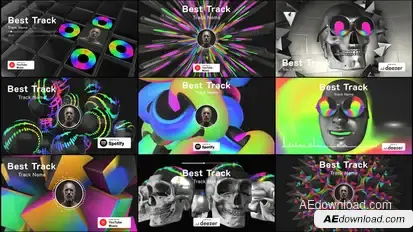 3D Music Visualizer Video Displays template preview