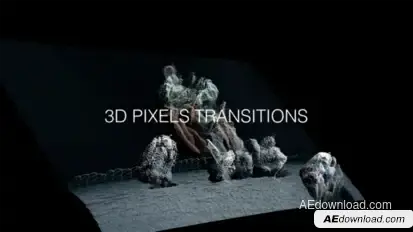 3D Pixels Transitions Premiere Pro template preview
