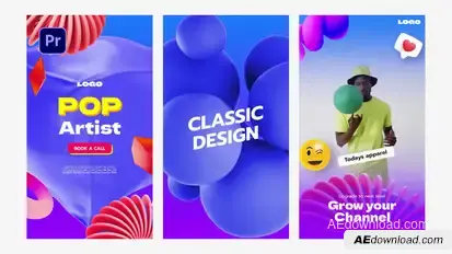 3D Social Media Post Premiere Pro template preview