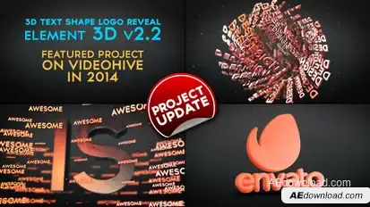 3D Text Shapes Logo Reveal Video Displays template preview
