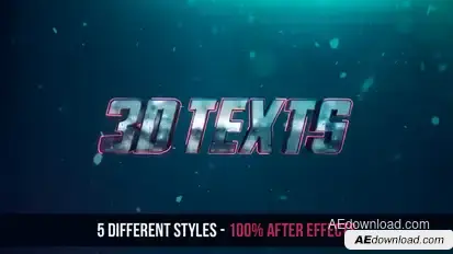 3D Texts Effects - No Plugins Video Displays template preview