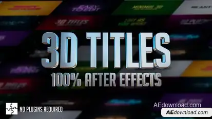 3D Titles - No Plugins Video Displays template preview