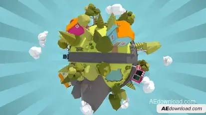 3D Titles Tiny Planet Video Displays template preview