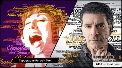 3D Typography Portrait Tool Video Displays template preview