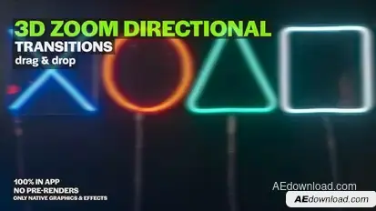 3D Zoom Directional Transitions: Dynamic Zooms With Smooth Movements for 3D Scene Shifts Premiere Pro template preview