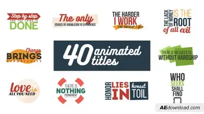 40 Animated Titles Video Displays template preview