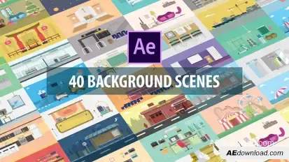 40 Mix Background Scenes Video Displays template preview