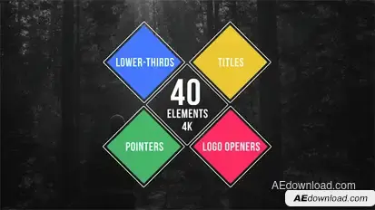 40 Simple Titles - Lower Thirds - Pointers - Logo Openers Video Displays template preview