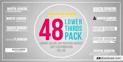 48 Lower Thirds Pack Video Displays template preview