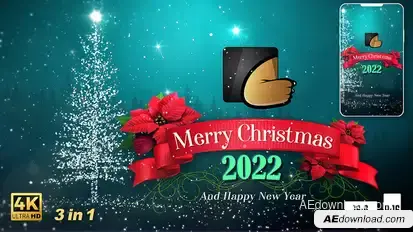 4K Fantastic Christmas Logo Opening Video Displays template preview