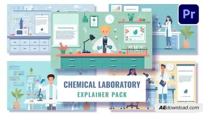 5 Concepts Flat Character Scientist MOGRTs For Premiere Pro Premiere Pro template preview