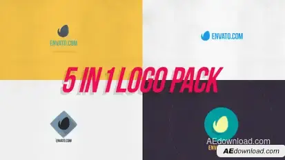 5 in 1 Logo Reveal Pack Video Displays template preview