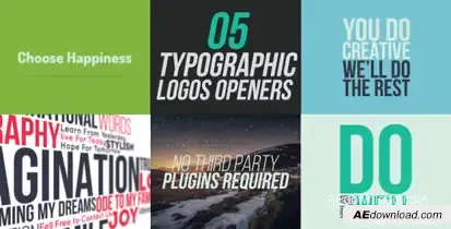 5 Typographic Logos Openers Video Displays template preview