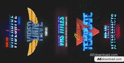 5 VHS Title Opener Pack 2 Video Displays template preview