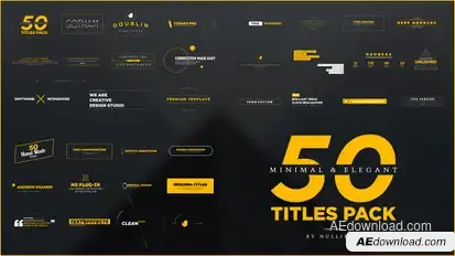 50 Minimal & Elegant Titles Pack Video Displays template preview