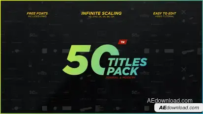 50 Minimal & Modern Titles Pack Video Displays template preview