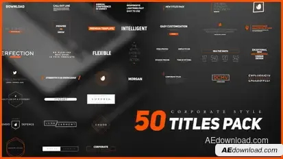50 Stylish Corporate Titles Pack Video Displays template preview