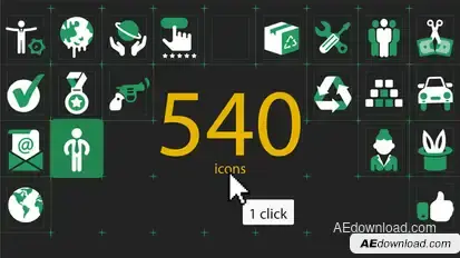 540 Animated Icons Video Displays template preview