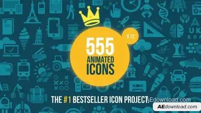 555 Animated Icons Video Displays template preview