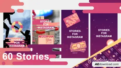 60 stories Video Displays template preview