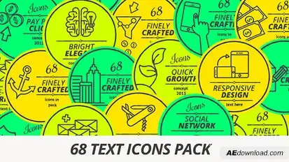 68 Text Icons Video Displays template preview
