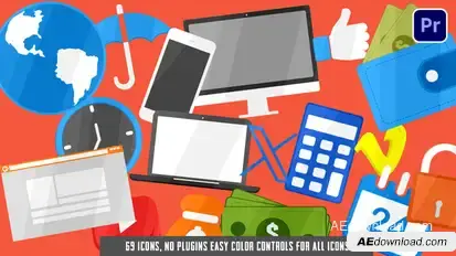 69 Animated Icons Premiere Pro template preview