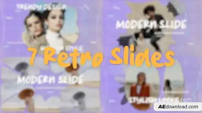 7 Retro Vibe Slides Premiere Pro template preview