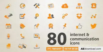 80 Animated Internet Icons Video Displays template preview