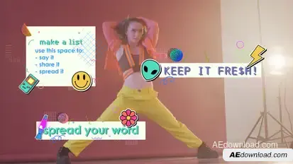 90s Inspired LowerThirds Premiere Pro template preview