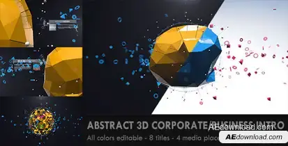 Abstract 3D Corporate Business Intro Video Displays template preview
