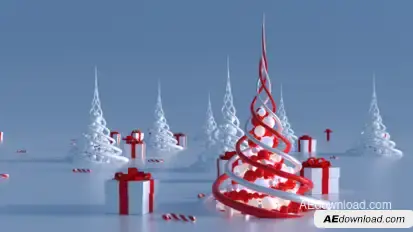 Abstract Christmas Trees (2 in 1) Video Displays template preview