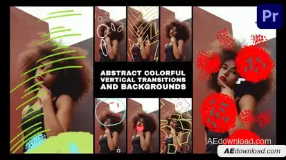 Abstract Colorful Verical Transitions And Backgrounds | Premiere Pro MOGRT Premiere Pro template preview
