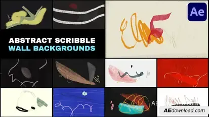 Abstract Scribble Wall Backgrounds | After Effects Elements template preview