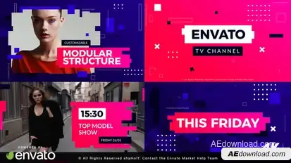 Active Glitch Broadcast Package Video Displays template preview