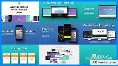 Agency Promo with Devices Video Displays template preview