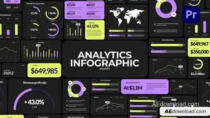 Analytics Infographics for Premiere Pro | Business Graphics & Charts Premiere Pro template preview