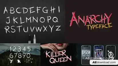 Anarchy Animated Typeface Video Displays template preview