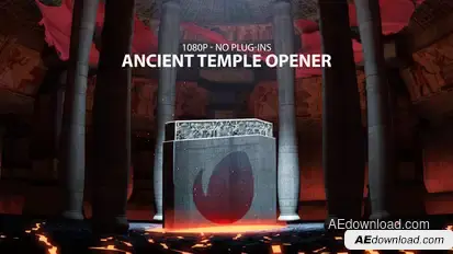 Ancient Fiery Temple Opener Video Displays template preview