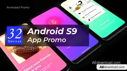 Android App Promo - Phone Mockup Video Displays template preview